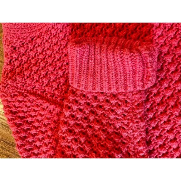 L.l. Bean red wool and angora knit button front cardigan large - Picture 6 of 7